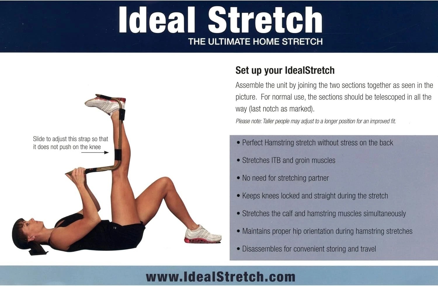 – Hamstring, Lower Back & Calf Stretcher – Knee Extension & Pain Relief
