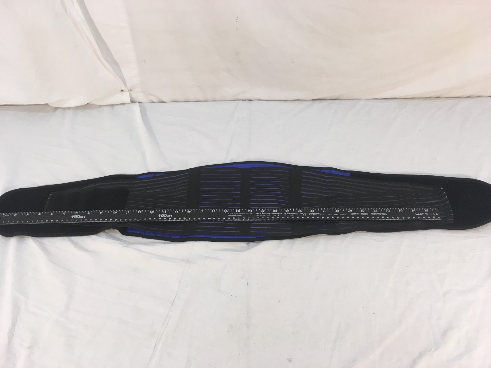 Walgreens Brand Black Large Adjustable Hook Loop Padded Back Brace Waist Belt