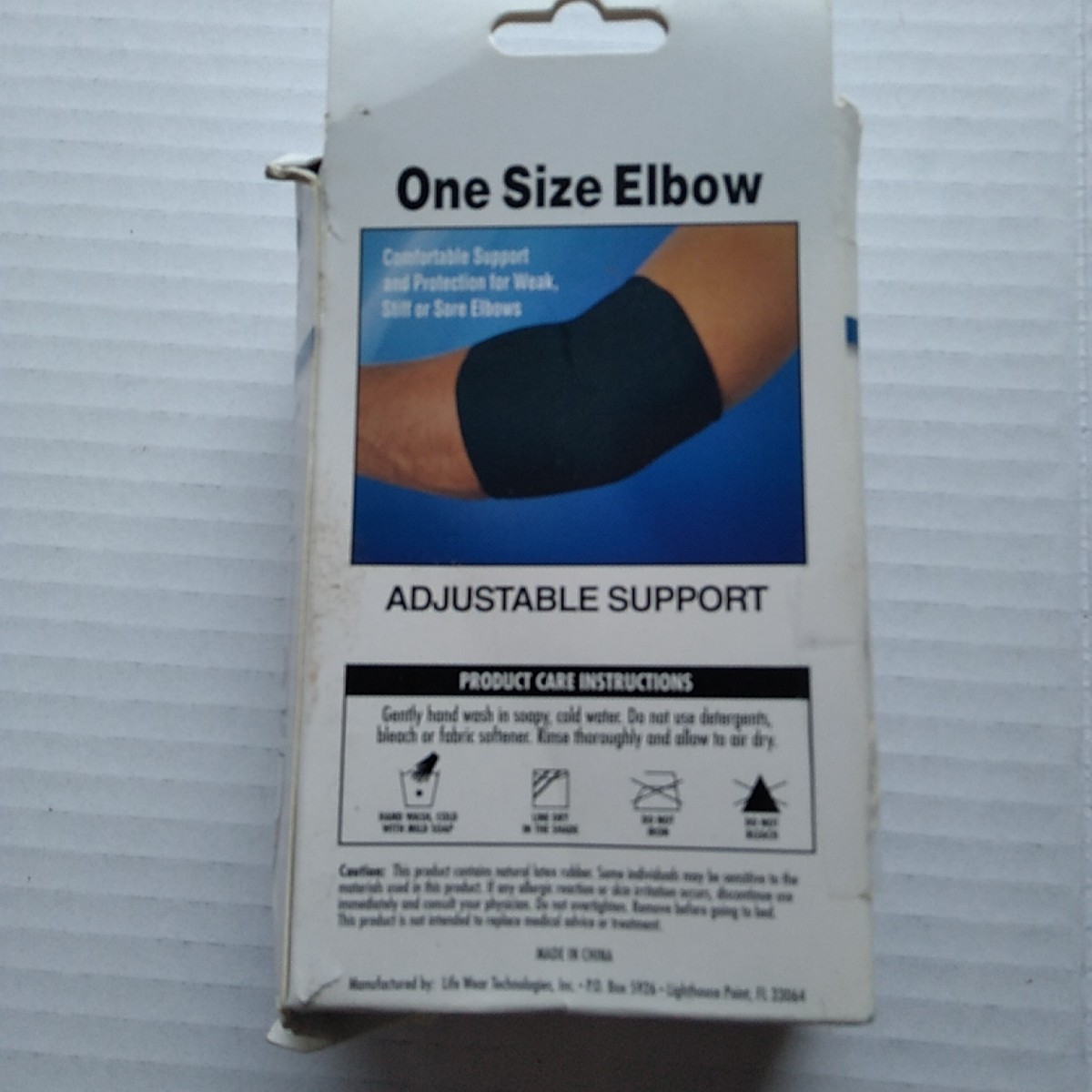 Flex Aid Elbow Brace Adjustable Support Compression Sleeve NIB One Size.