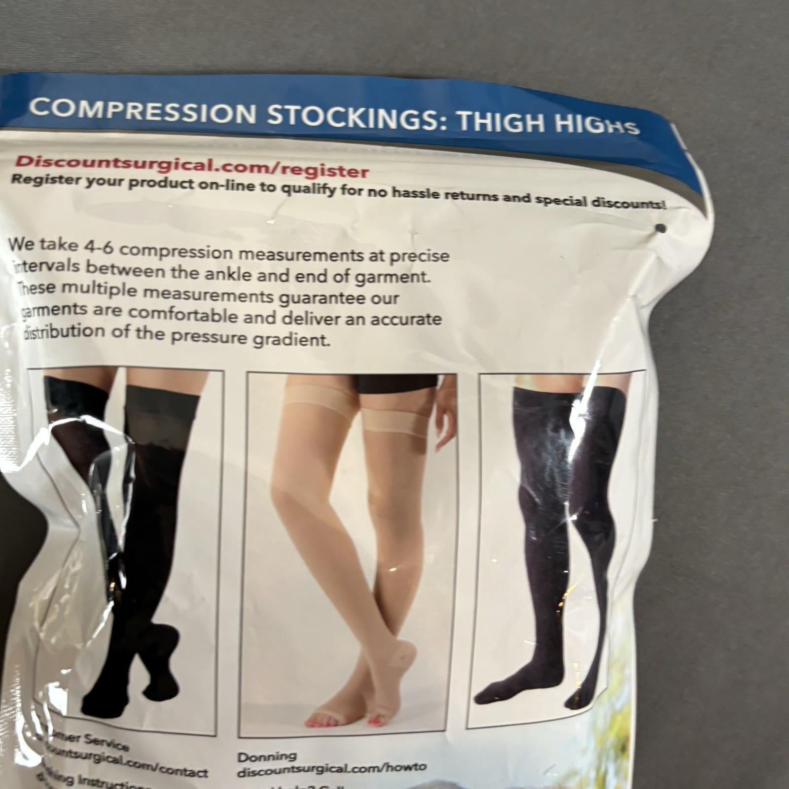 Absolute Support Knee Hi Compression Sock Hose Navy Size Small New