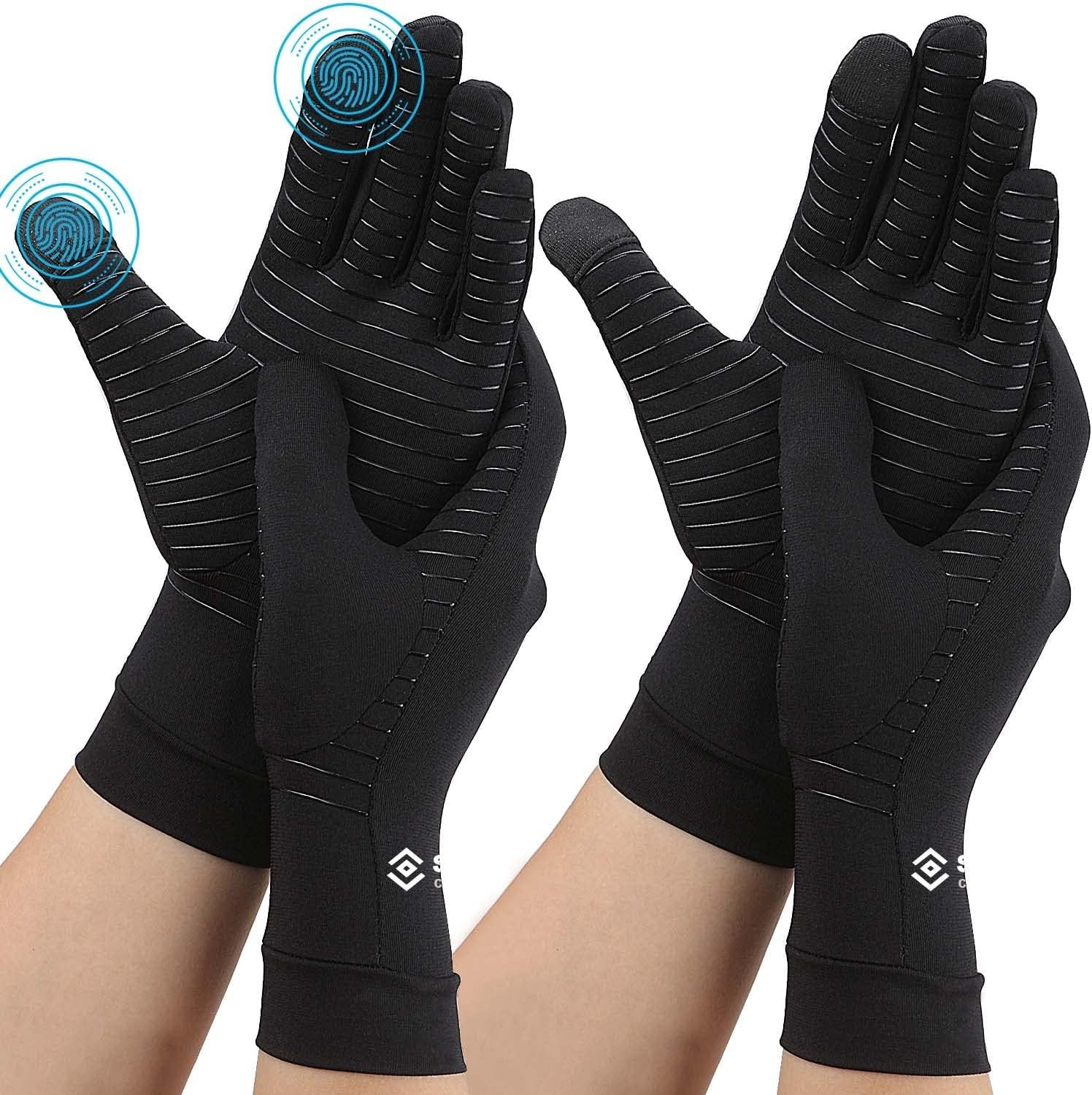 Copper Infused Compression Gloves for Arthritis Relief – Touch Screen Compatible