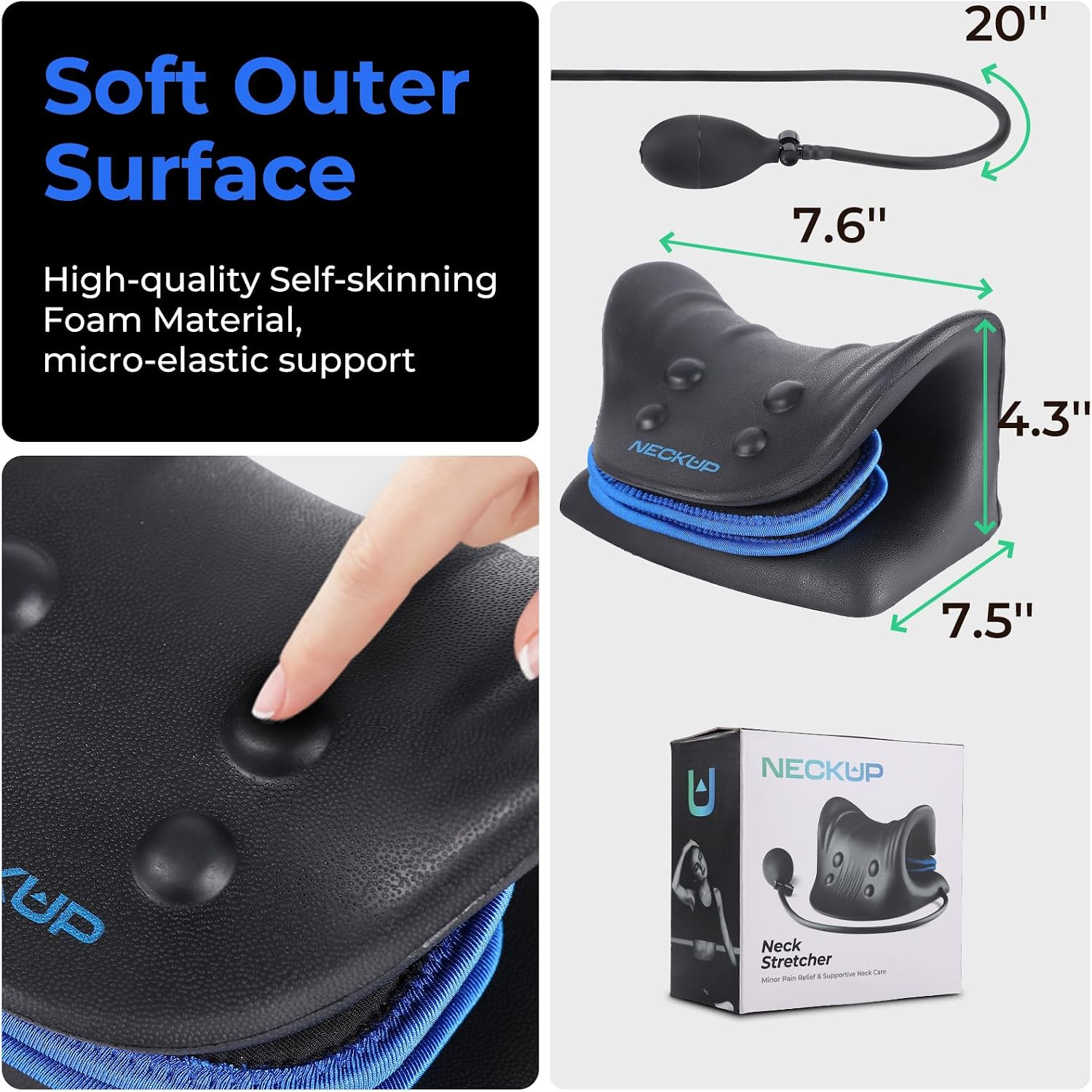 NECKUP Advanced Airbag Neck Stretcher, Neck Pain Relief Ergonomic Cervical Spine