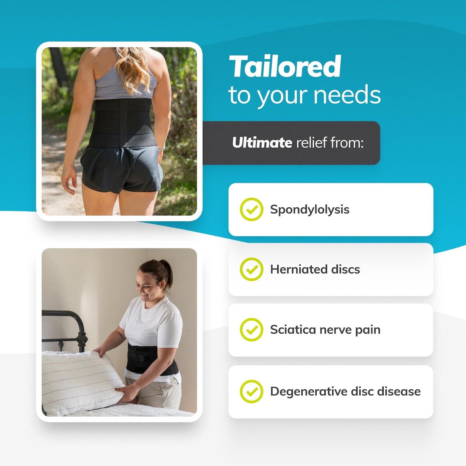 BraceAbility Plus Size Low Back Brace – Compression Lower 4XL, Black