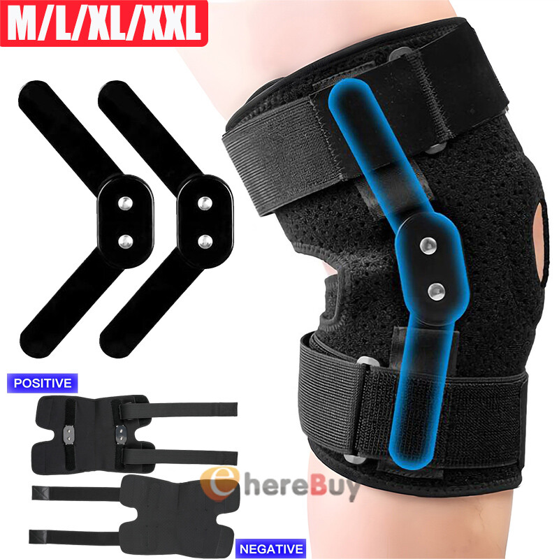 Knee Brace Hinged Compression Sleeve Joint Support Open Patella Stabilizer Wrap