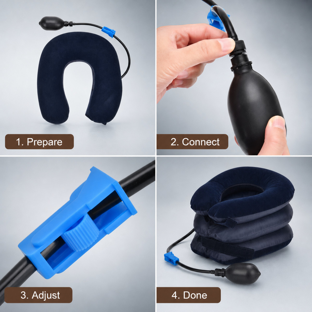 Cervical Traction Collar Inflatable Neck Support Brace Stretcher Device