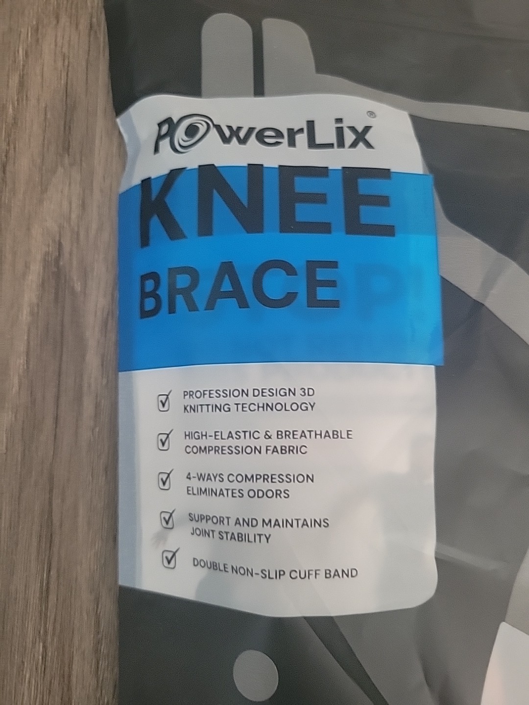 PowerLix Knee Brace and Support 4-Way Knee Compression Sleeve Men & Women Large