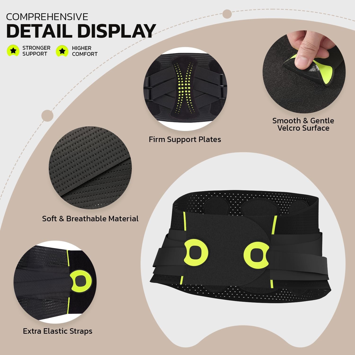 Lower Back Pain Relief Brace for Men & Women – 360° Support Belt, Soft & Breatha