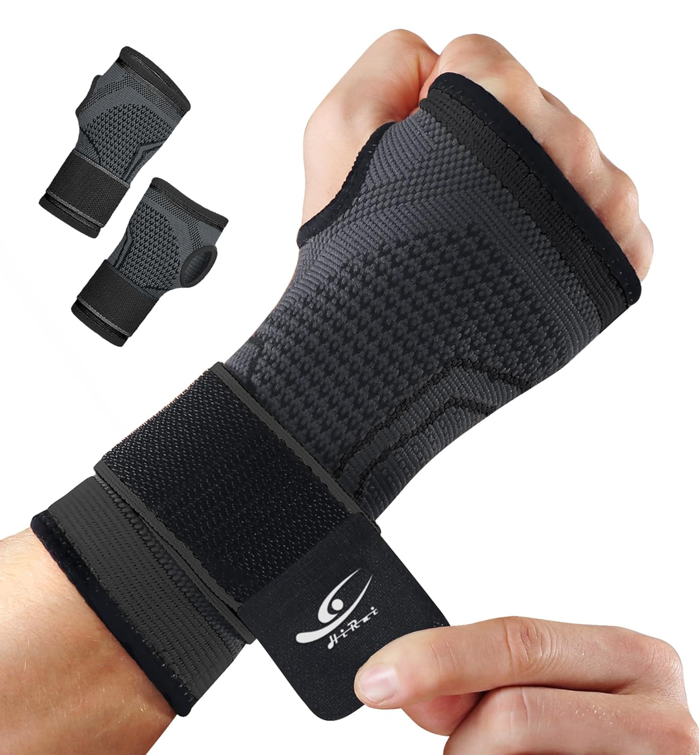 2-Pack Wrist Brace Wrist Wraps, Hand Compression Sleeves with Wrist Straps Suppo