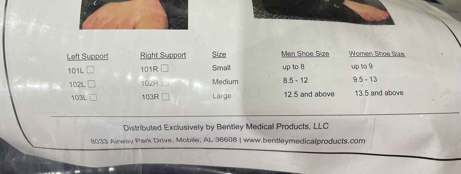 Optima OM-71-101L Ankle Support Brace Small Left Rehab NEW! FREE SHIPPING!
