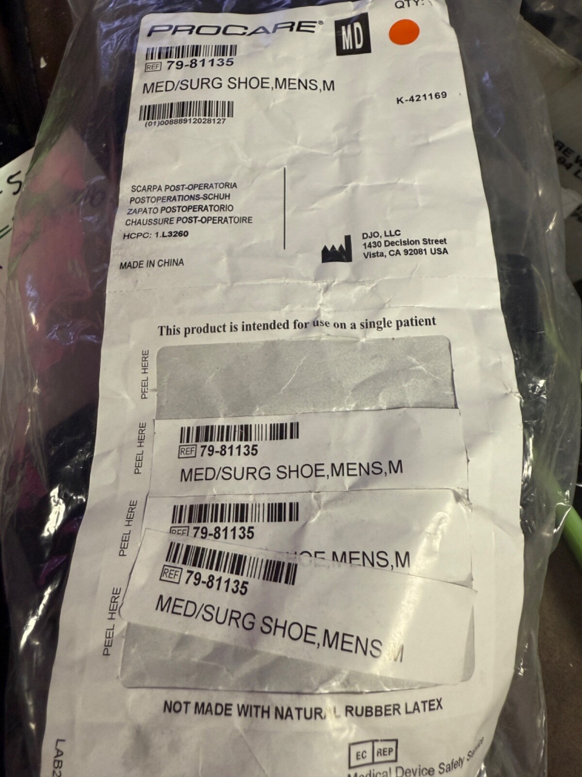 ProCare Med/Surg Shoe Post-Op Shoe SIZE : Medium Men (9-11 )