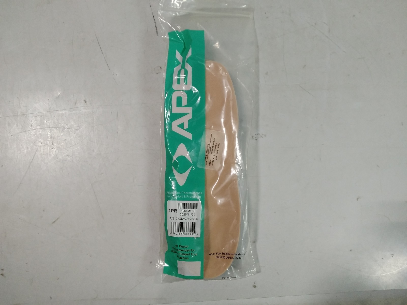 Apex 40665M13 Mens Anti-Shox Conform Orthotic Insoles Size M13 (1 Pair) New