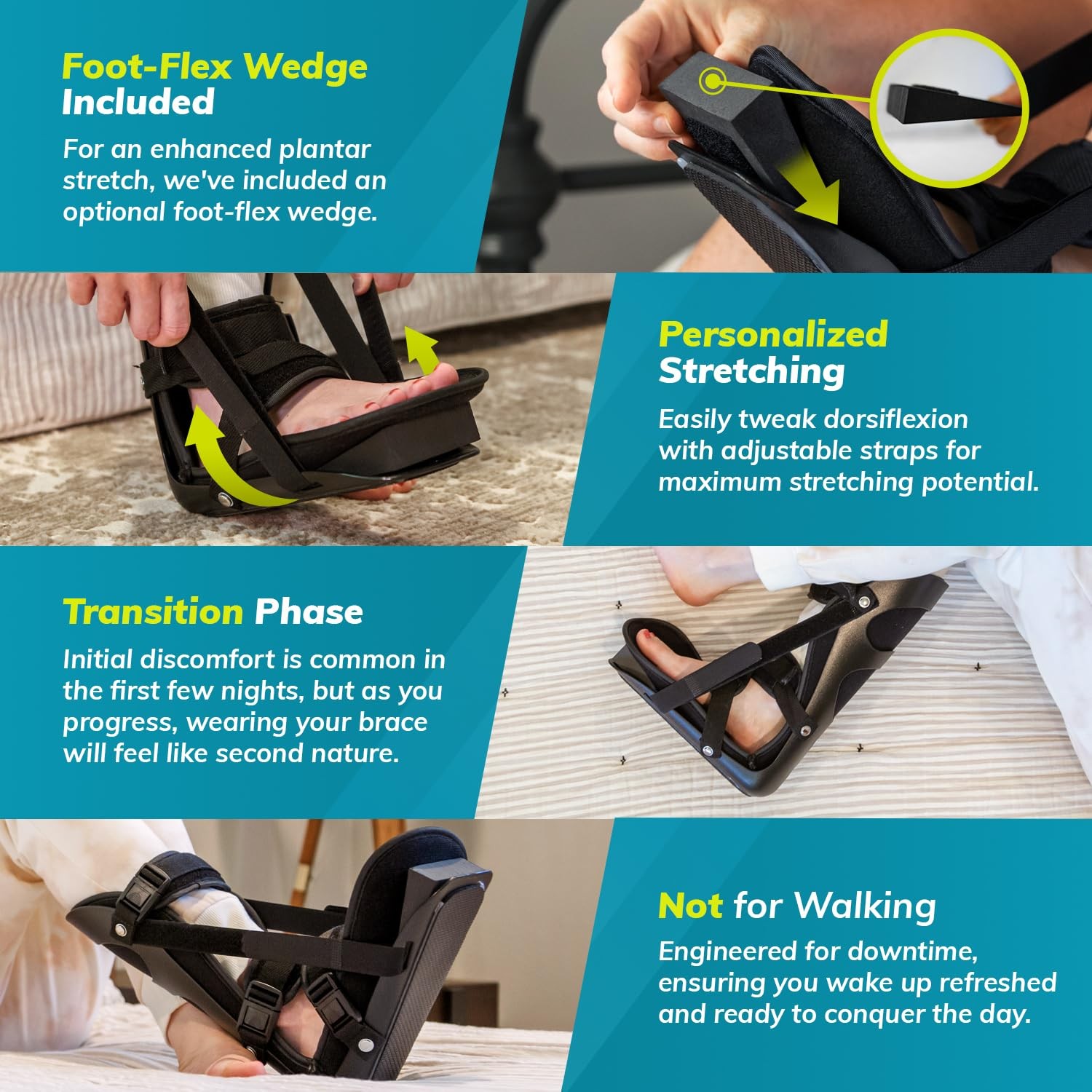 BraceAbility Sleeping Stretch Boot – Plantar Fasciitis Night Foot Splint Adju…