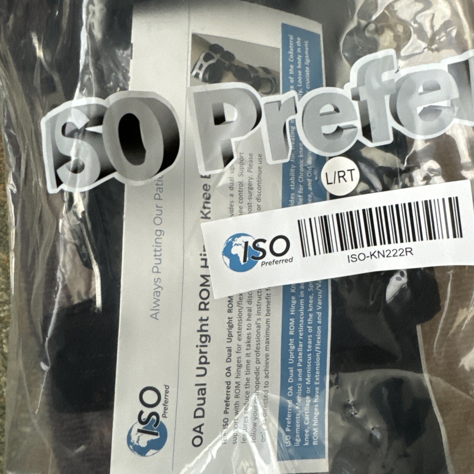 ISO Preferred Large Left OA Dual Upright ROM Hinge Knee Brace ISO-KN222L NEW top