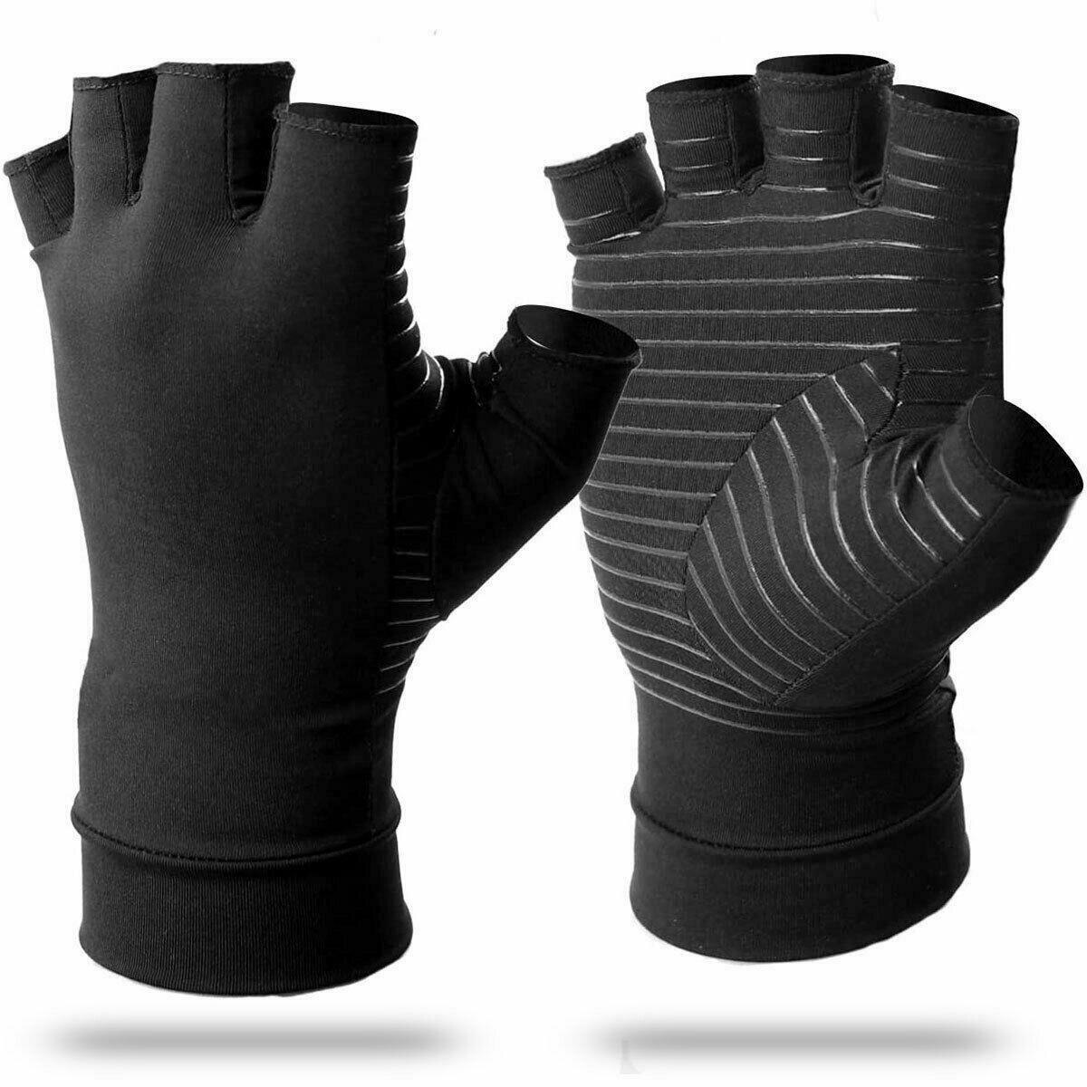 2 Pairs Copper Compression Arthritis Gloves Carpal Tunnel Joint Pain Relief Hand