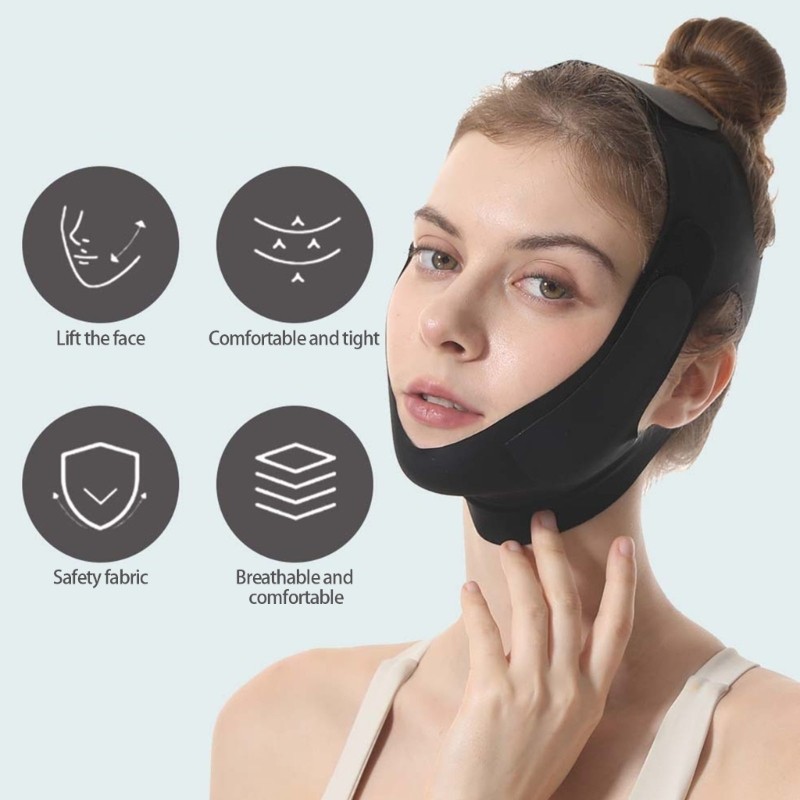Extended Face Lift Strap For Overnight Use Breathable Nylon Fabric Chin Mask