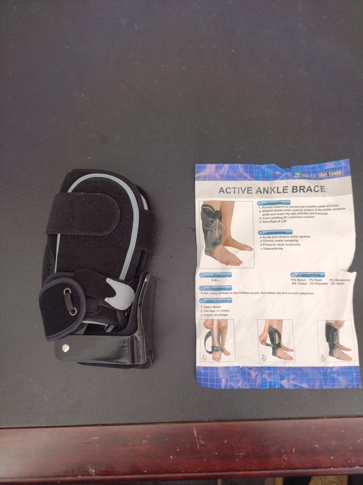 Active Left Ankle Brace Size Small ISO13485 Support