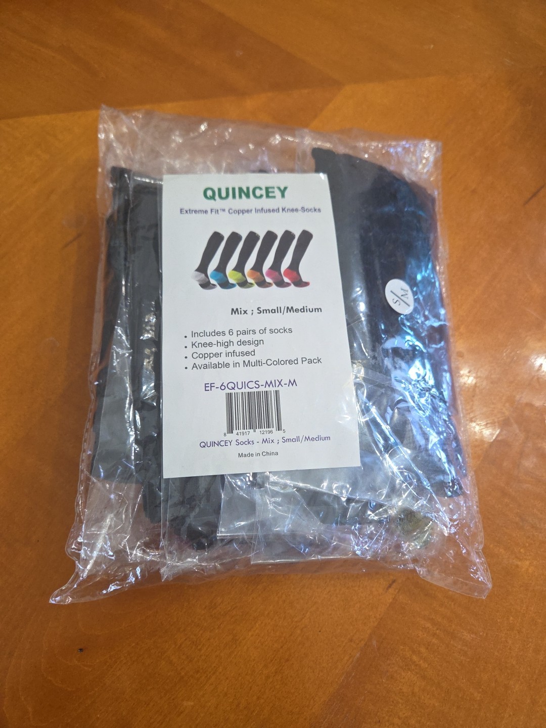 Best Compression Copper Infused Socks (6 Pairs) Black S/M 15-20mmHg Mens Womens