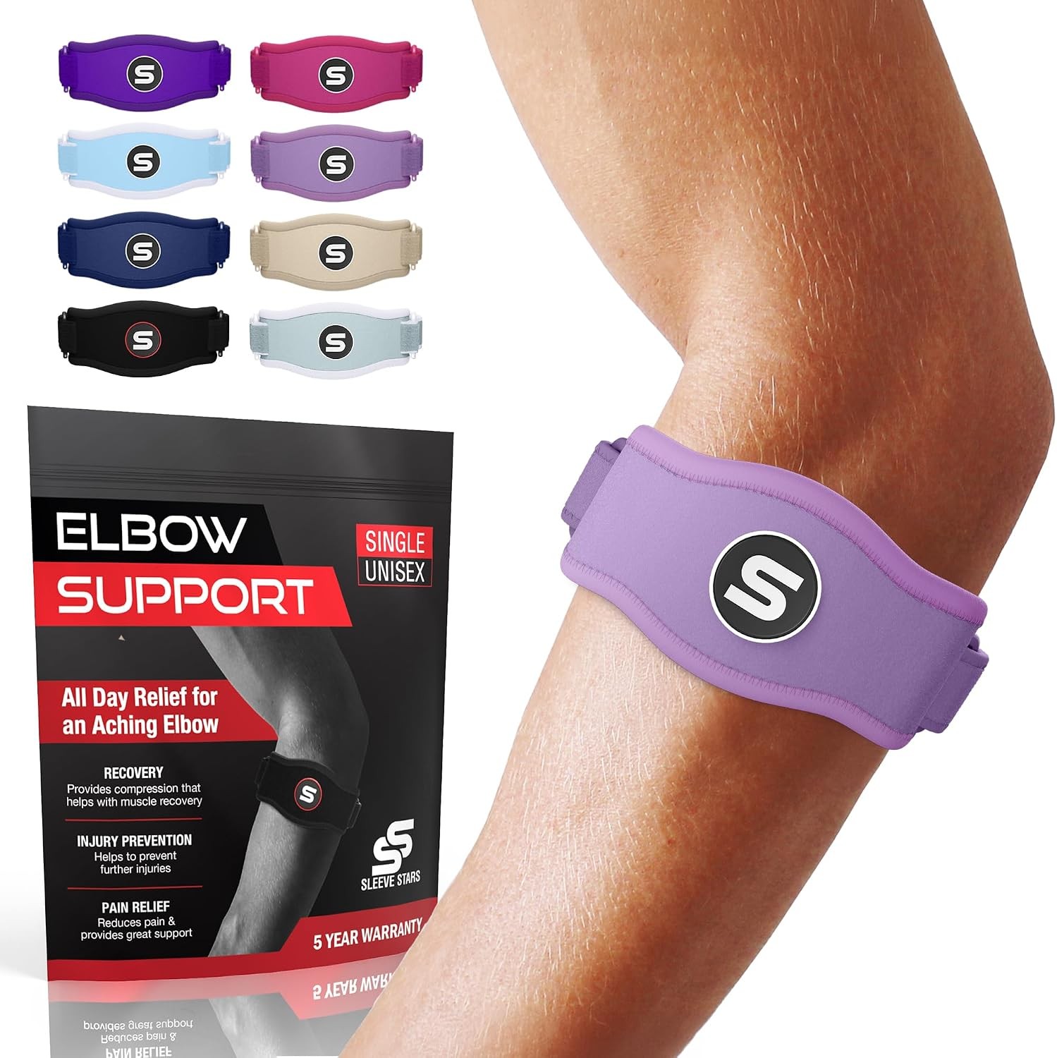 Sleeve Stars Tennis Elbow Brace for Men & Women Tendonitis Strap Golfers Support