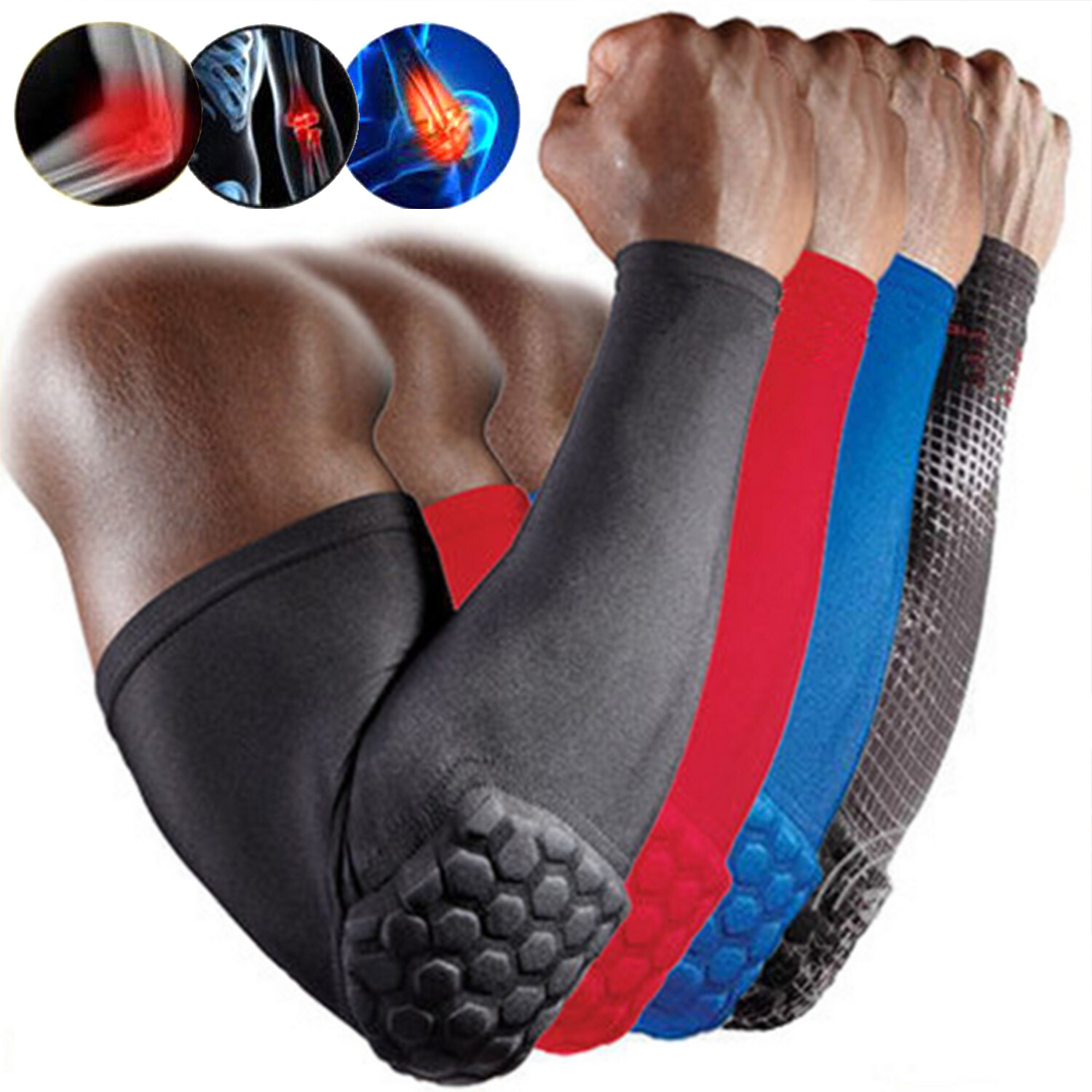 Elastic Elbow Support Sleeve Protector Padded Bandage Arm Brace Guard Basketball