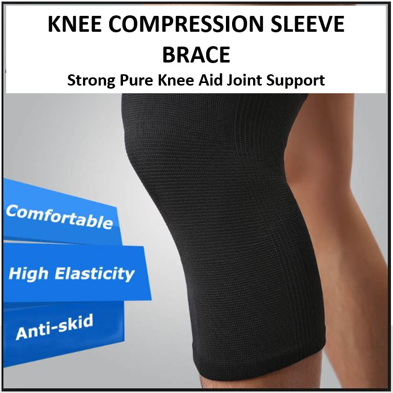 2 Knee Brace Support Elastic Compression Sleeve Joint Arthritis Meniscus Pain SM
