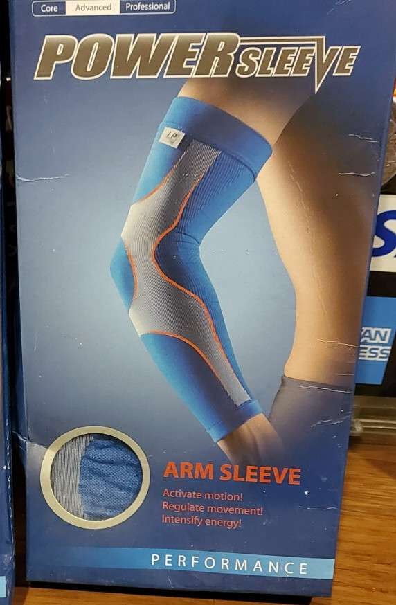 Size MEDIUM Advanced LP Support Performance LYCRA Blue Power Sleeve SEALED NEW