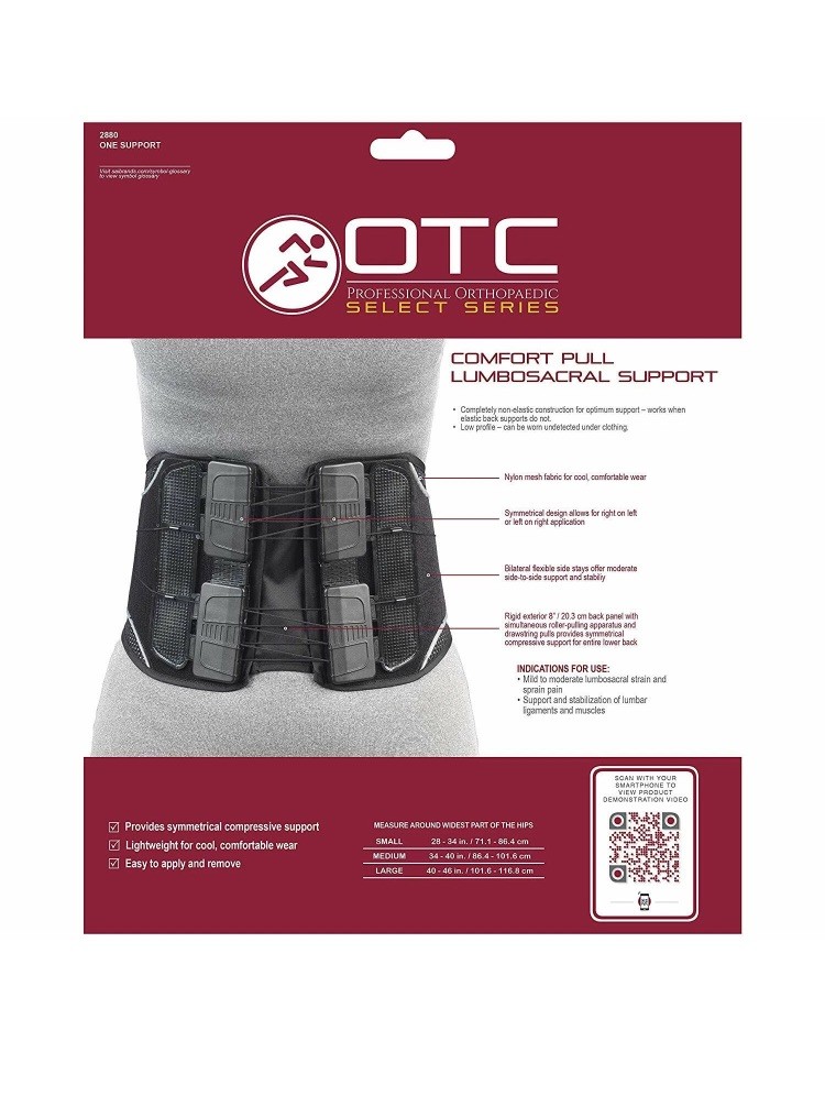 OTC Comfort Pull Lumbosacral Support Lumbar Ligaments Muscle Support- 2880 Large