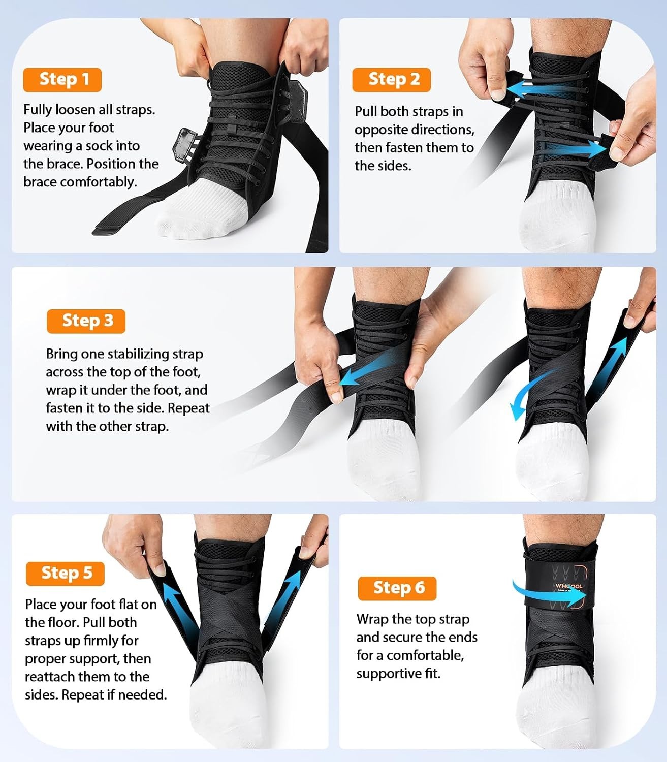 Slim-Fit Ankle Brace for Sprained Ankle, Quick Lace Up Ankle Support for Wome…