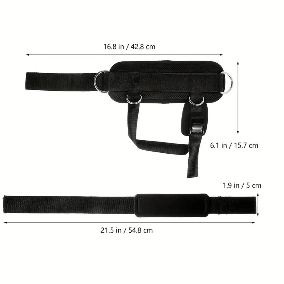 Comfortable Fitness Ankle Straps with D, Adjustable Breathable for Gym (Black)