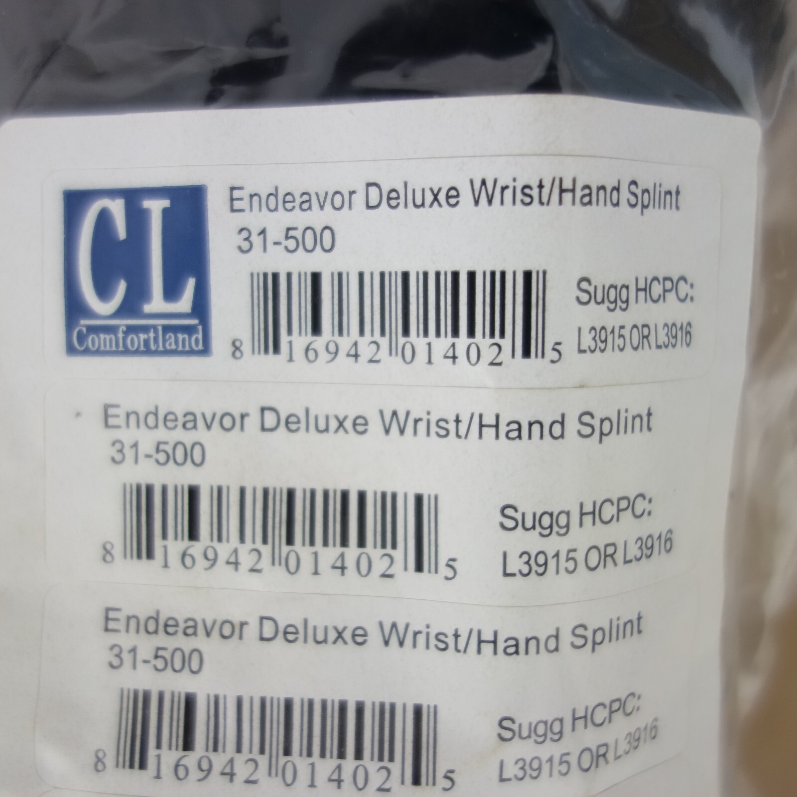 NEW Comfortland Medical Endeavor Deluxe Wrist/Hand Splint 31-500 Free Shiping.