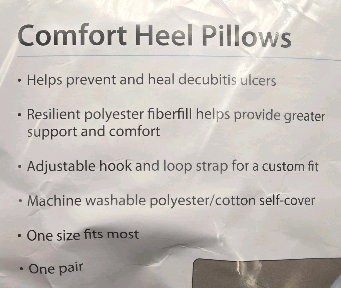 DMI Comfort Heel Pillows 555-8088-0100 Hook & Loop 1 Pair OSFM Helps Heal Ulcer