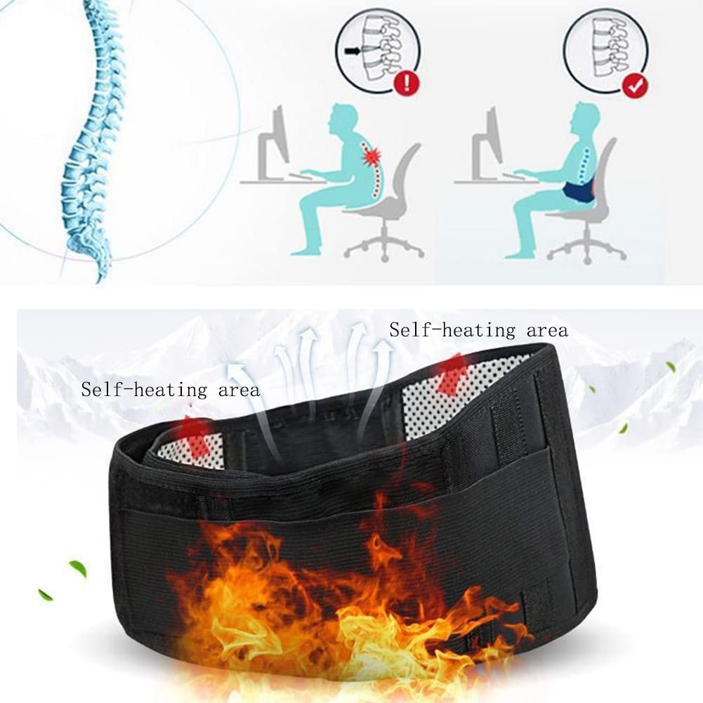 All-in-One Adjustable Back Support Belt with Heating & Magnetic Therapy Features