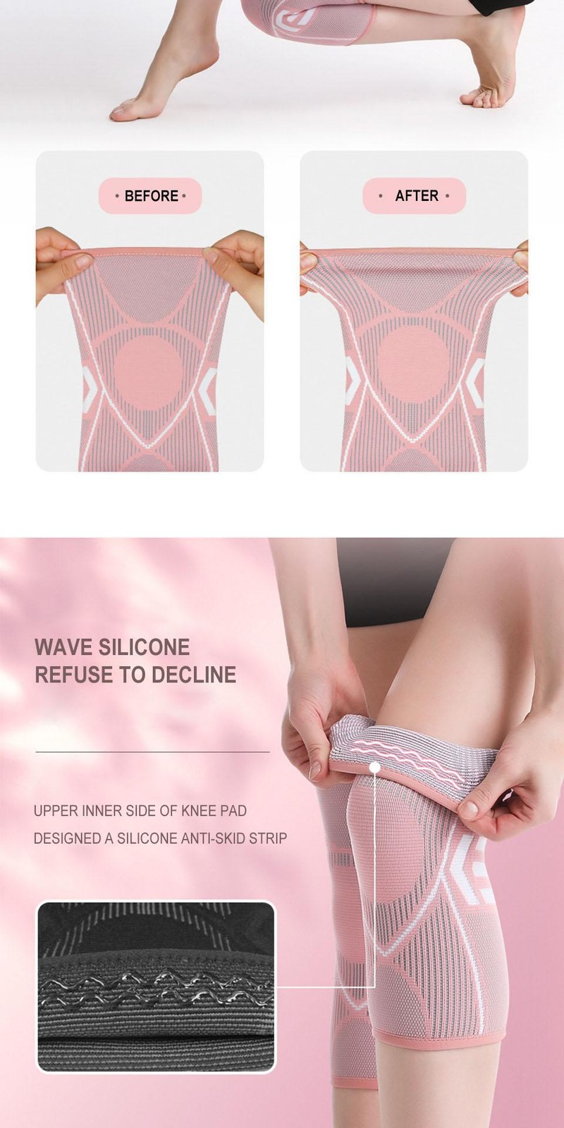 Aolikes 1pcs Knee Supports Brace for Women, Knee Compression Sleeves for Joint P