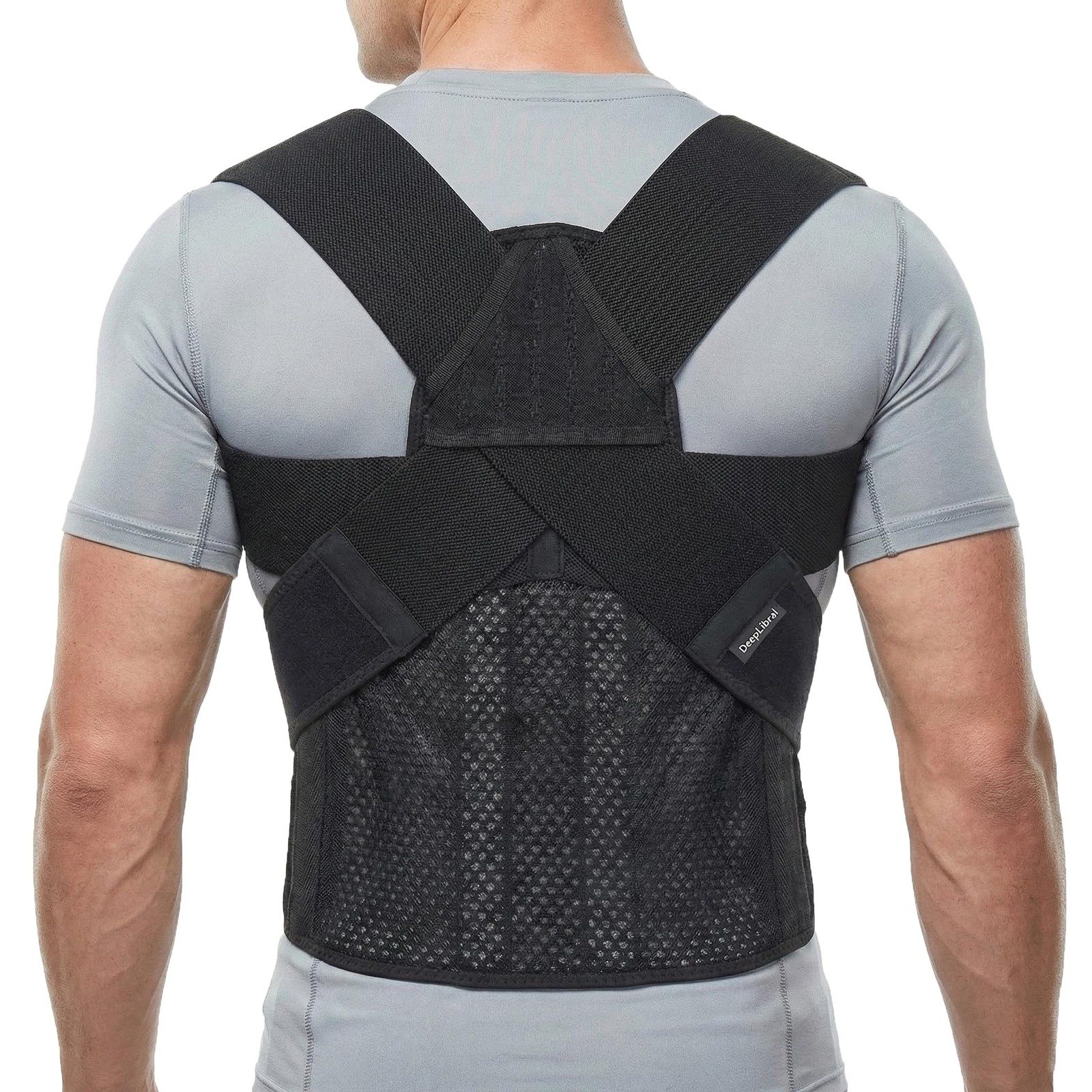 Full Back Posture Corrector for Women & Men – M(Waist:32.7″-41.7″), Black