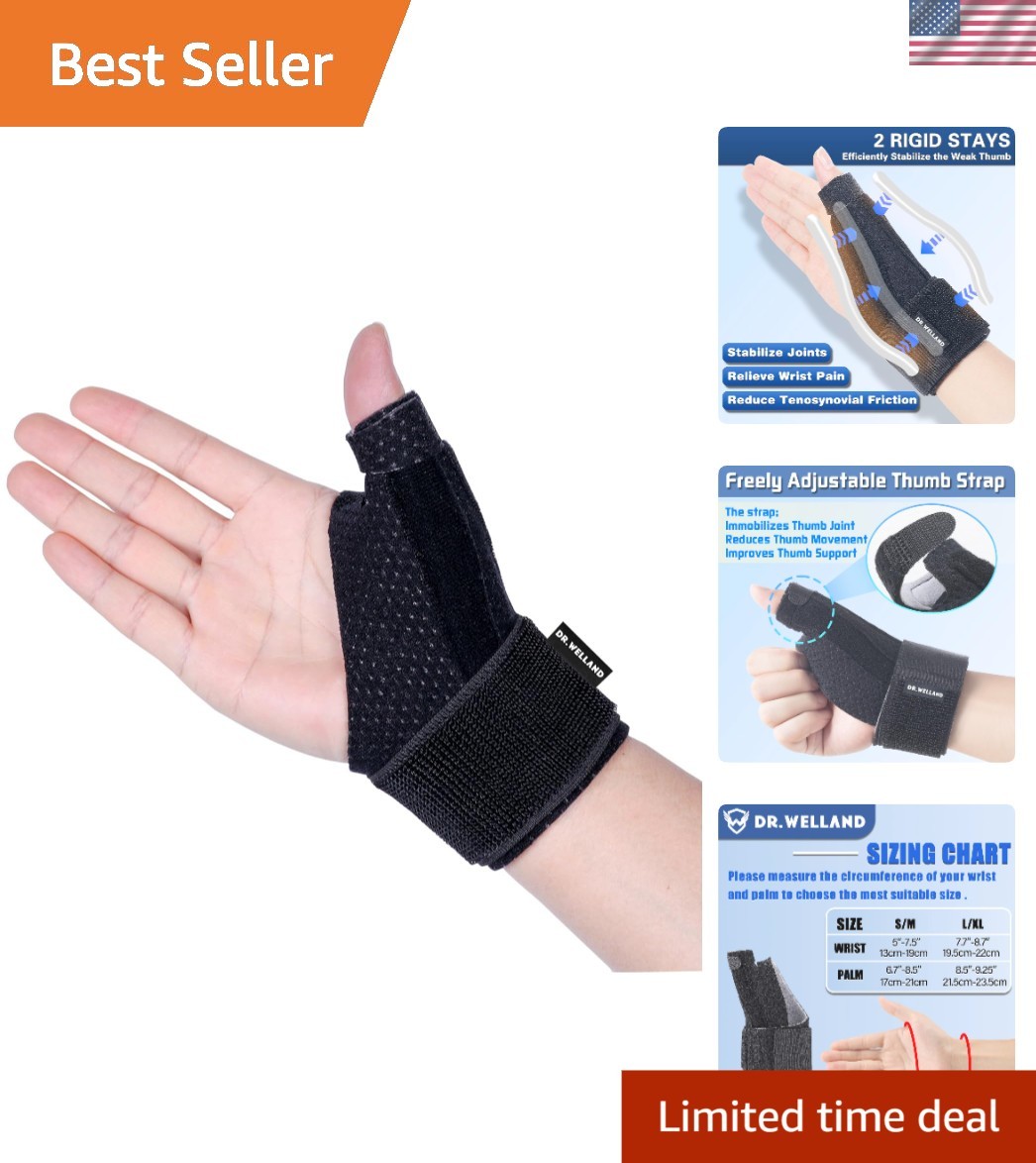 Bendable Thumb & Wrist Stabilizer for BlackBerry Thumb – Lightweight, S/M