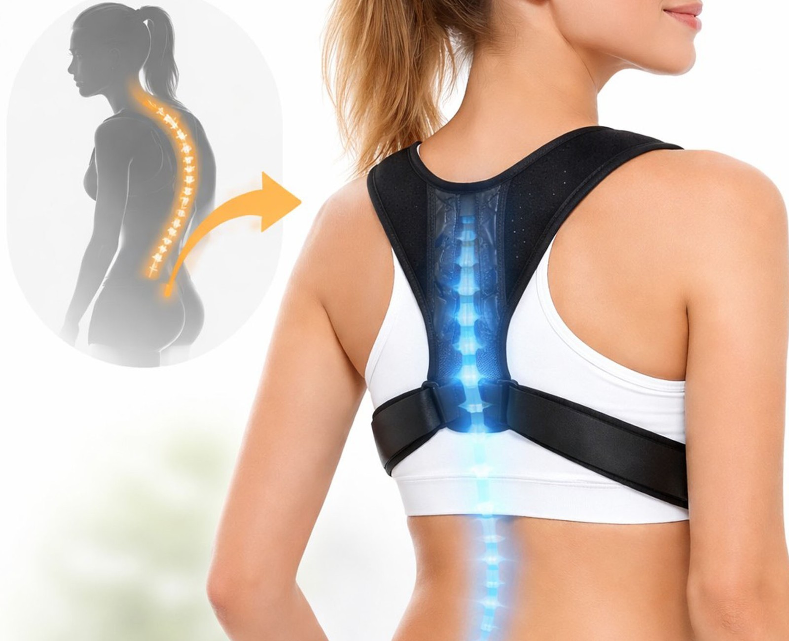 Back Straightener Posture Corrector Adjustable Shoulder Support Brace for Adults