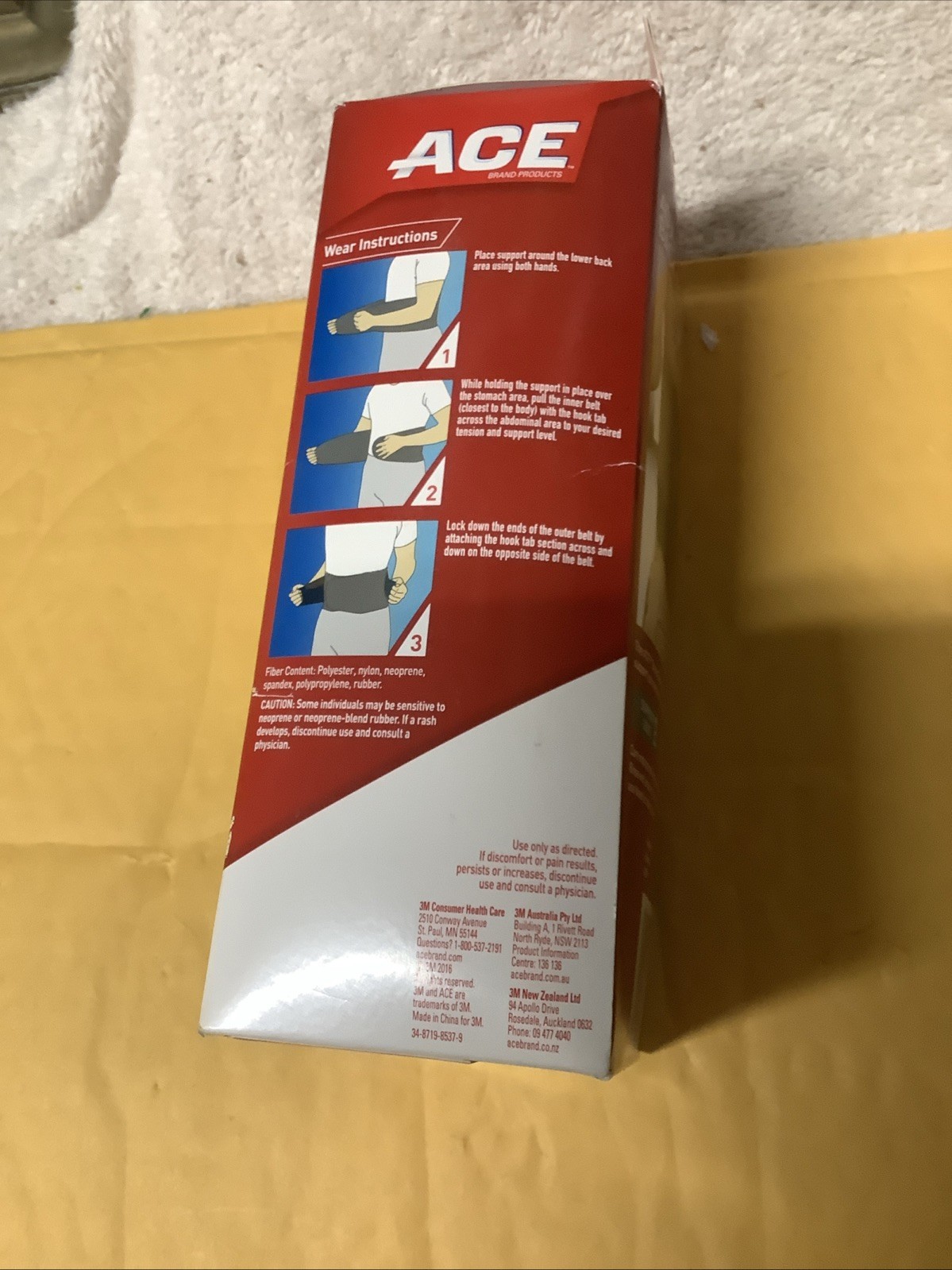 3M Ace Adj. Back Brace Lightweight Lumbar Abdominal Support Level 2 Open Box J34