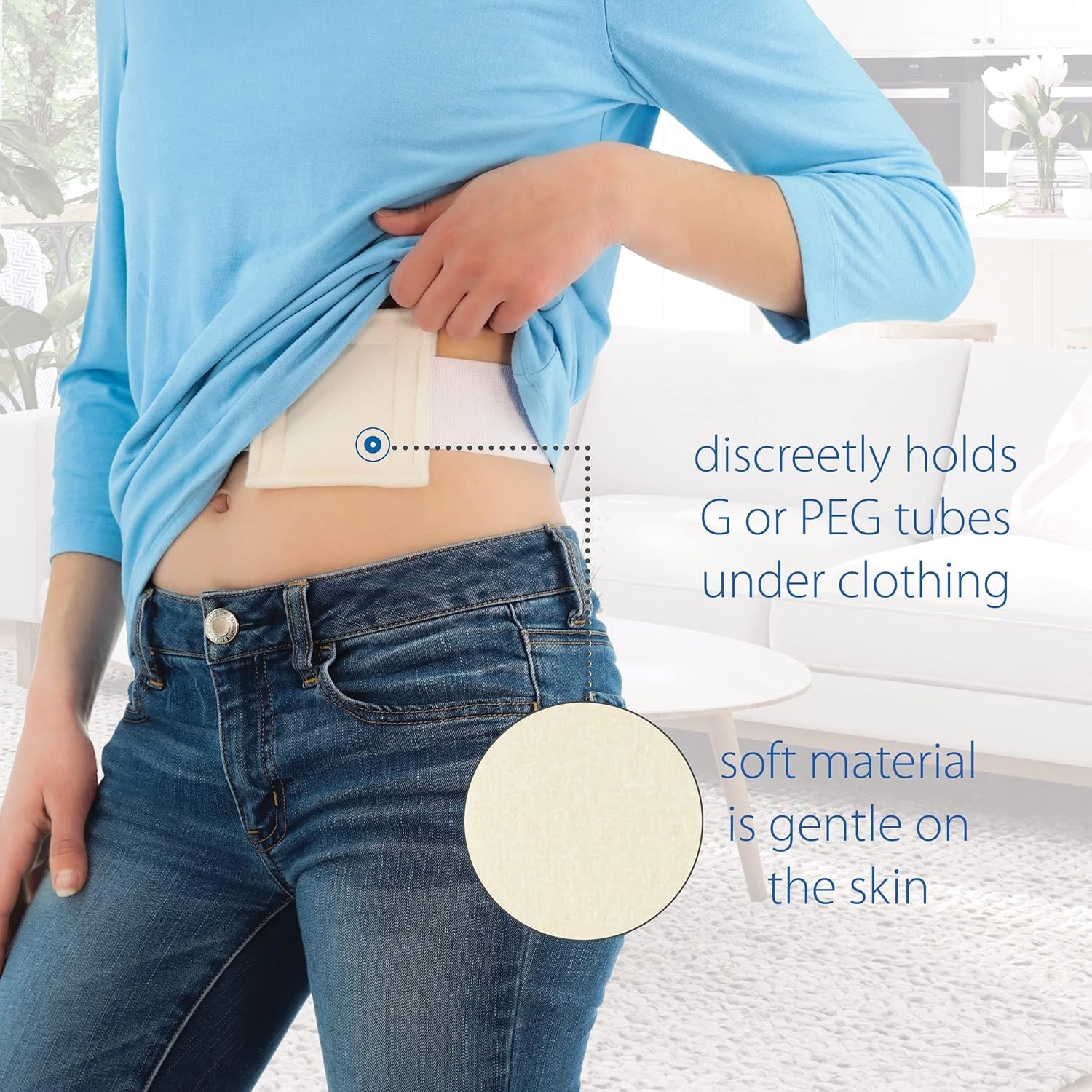 Secure and Discreet Feeding Tube Holder with Adjustable Design – 45-60 in Waist