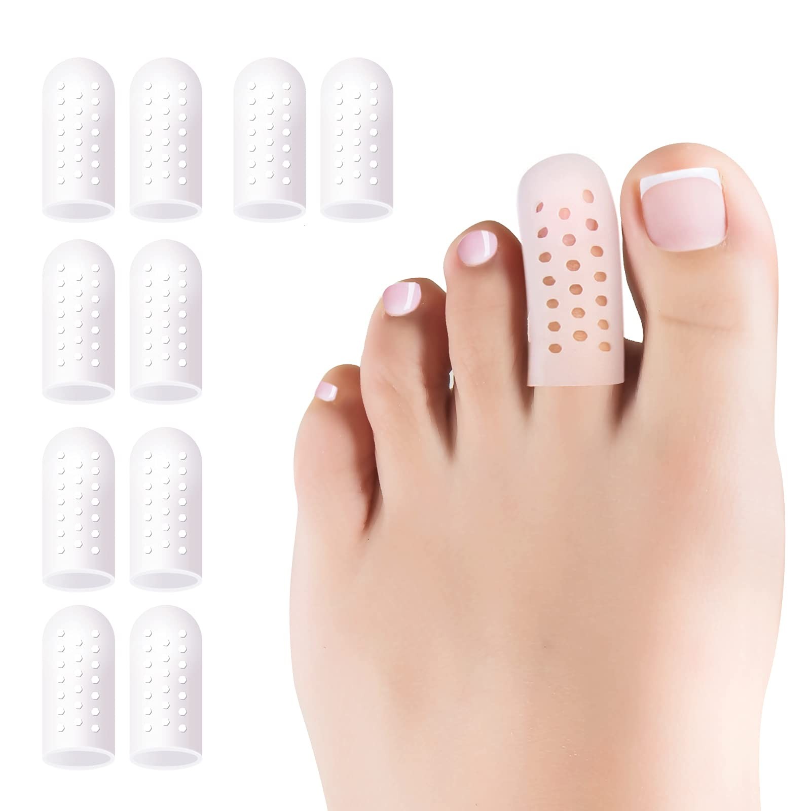 Silicone Toe Caps Breathable Toe Protector Prevents Blisters Small Medium Large