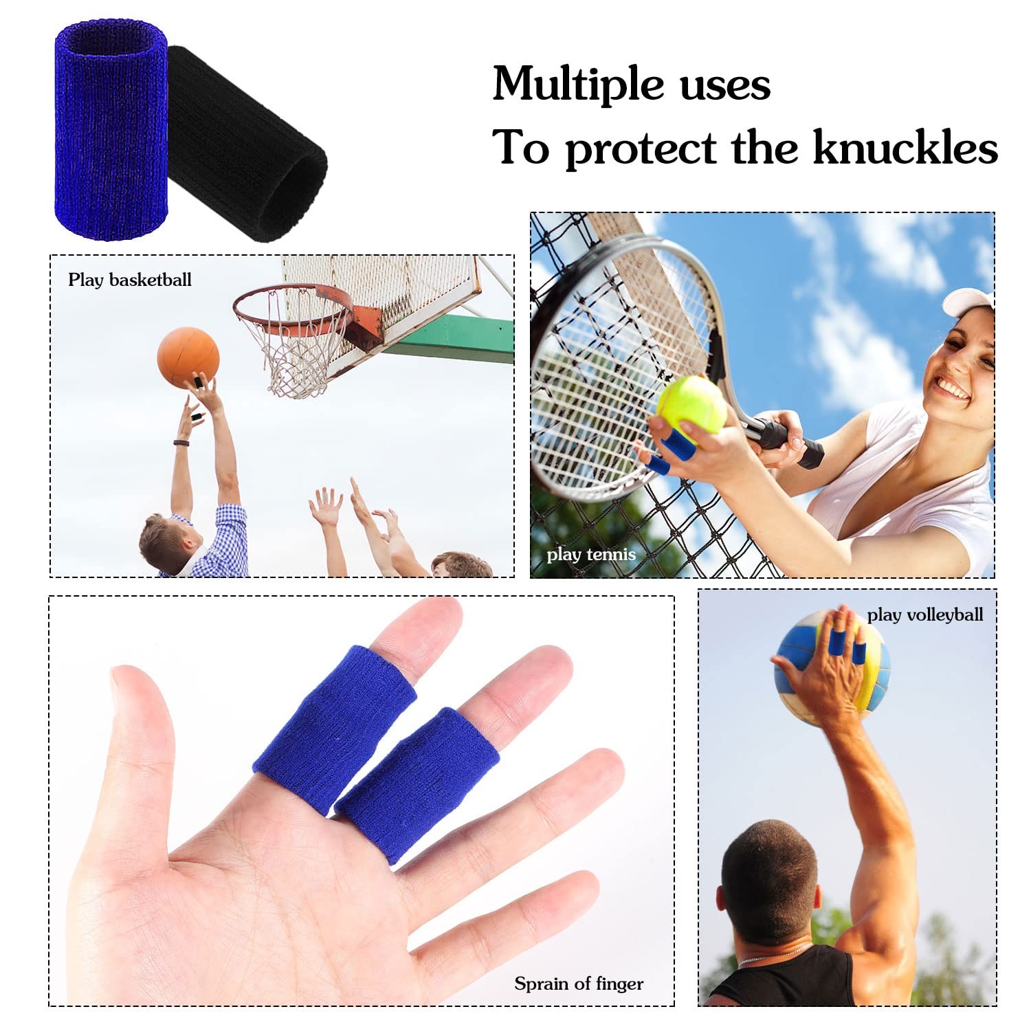 20 Pcs Elastic Thumb Finger Sleeves Protectors for Relieving Pain Arthritis