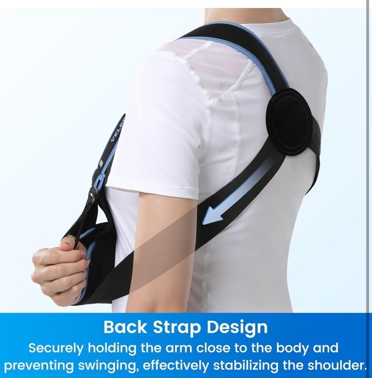 VELPEAU Arm Sling Shoulder Immobilizer, Right Or Left, Medium, Bust 29.5″-33.5″