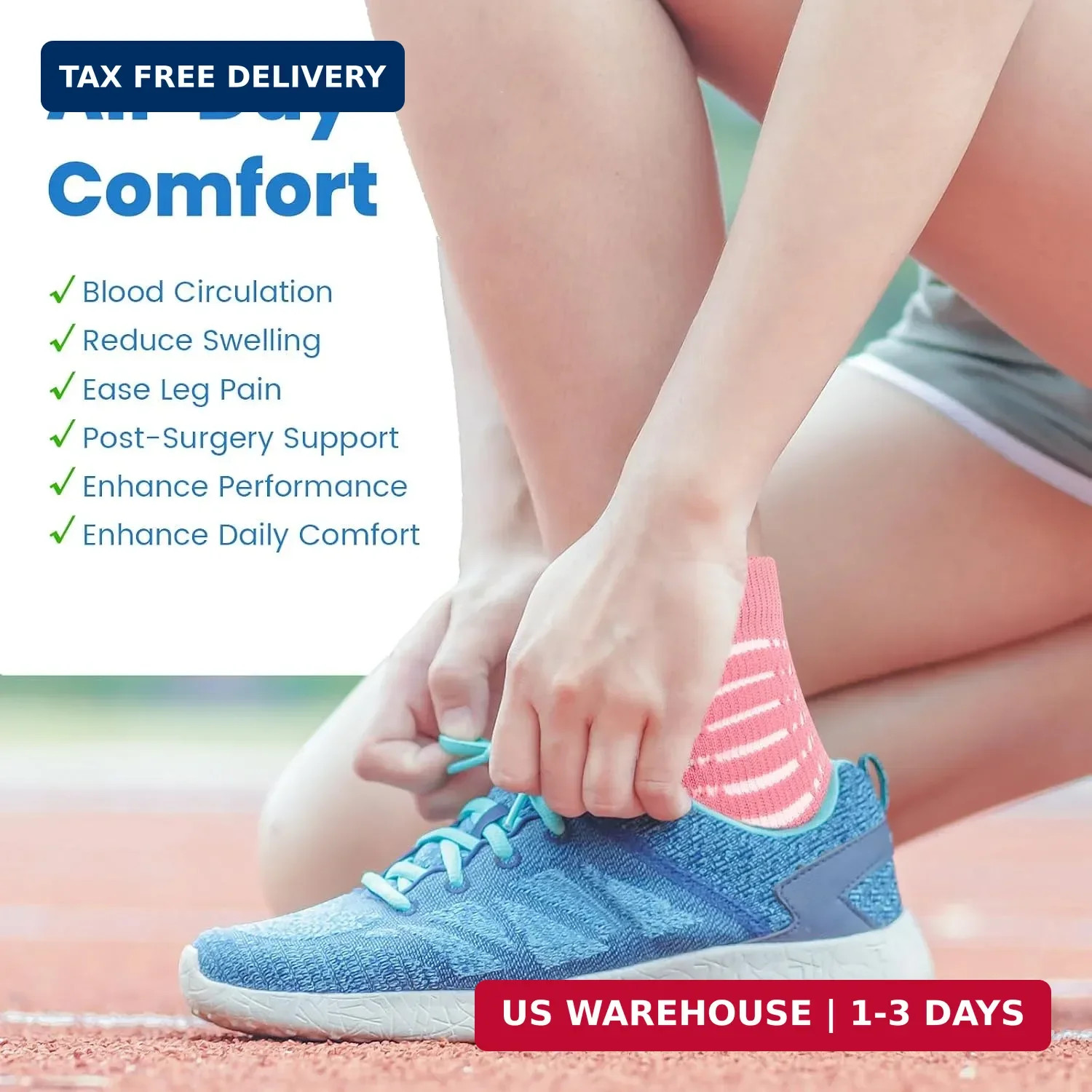 IRAMY Ankle Compression Socks for Women Men Plantar Fasciitis Relief 3/5 Pairs C