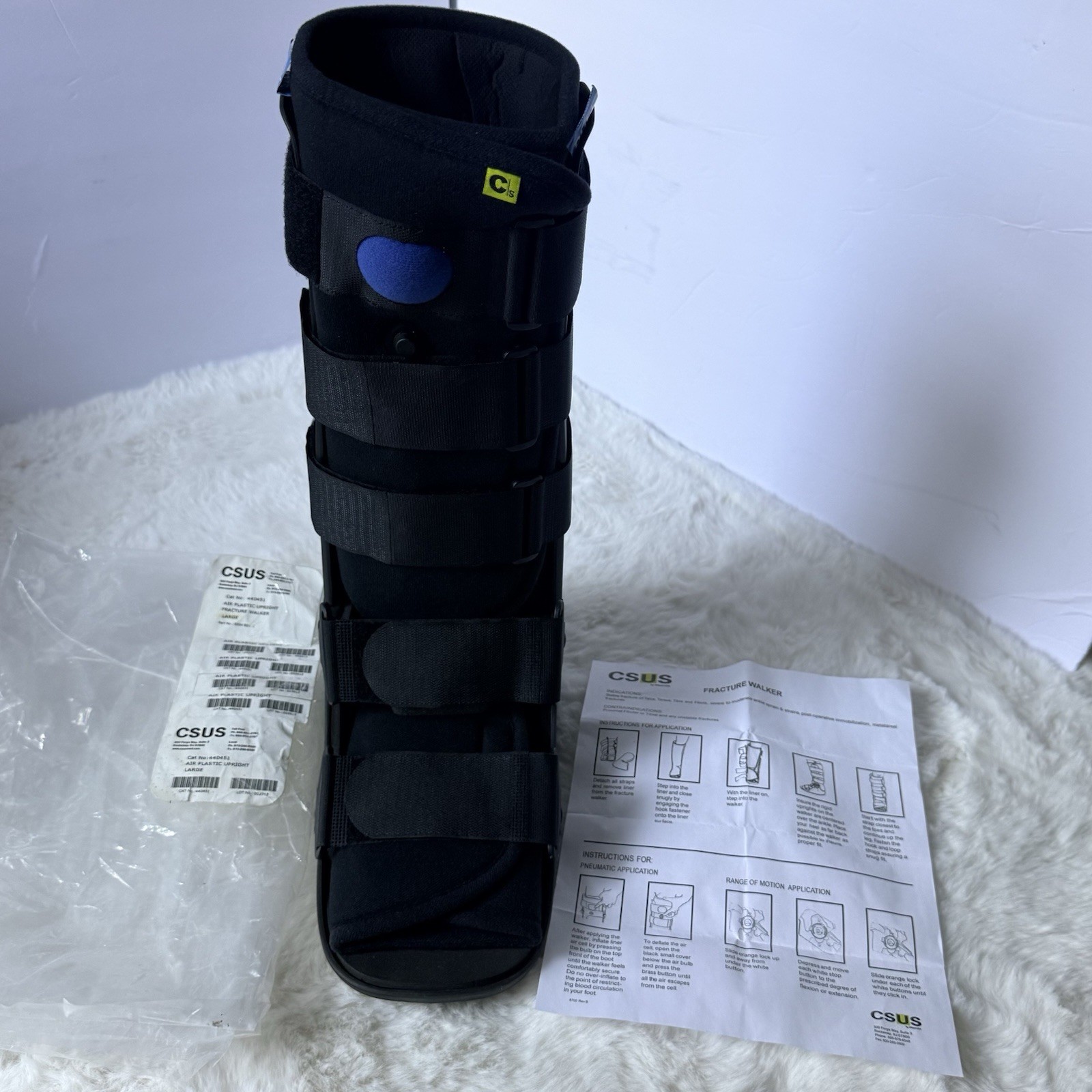 Allard CSUS 440451 Tall Air Plastic Upright Pneumatic Fracture Walker Boot Large