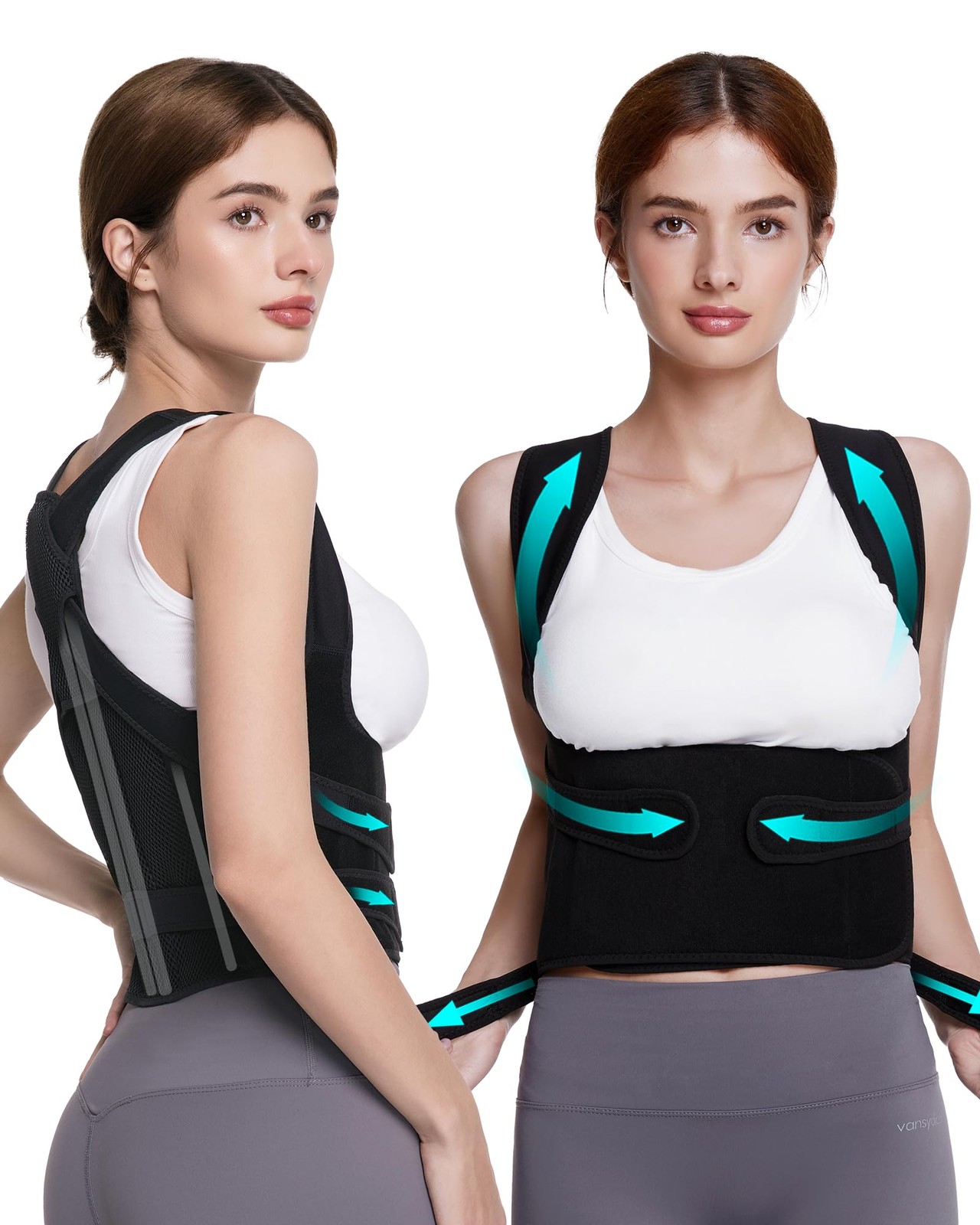 Lane Heal Back Brace Posture Corrector for Women and Men, Adjustable Upper and L