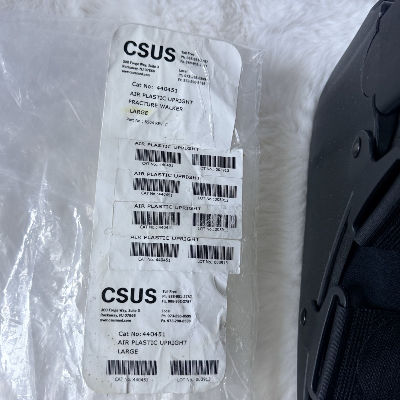 Allard CSUS 440451 Tall Air Plastic Upright Pneumatic Fracture Walker Boot Large