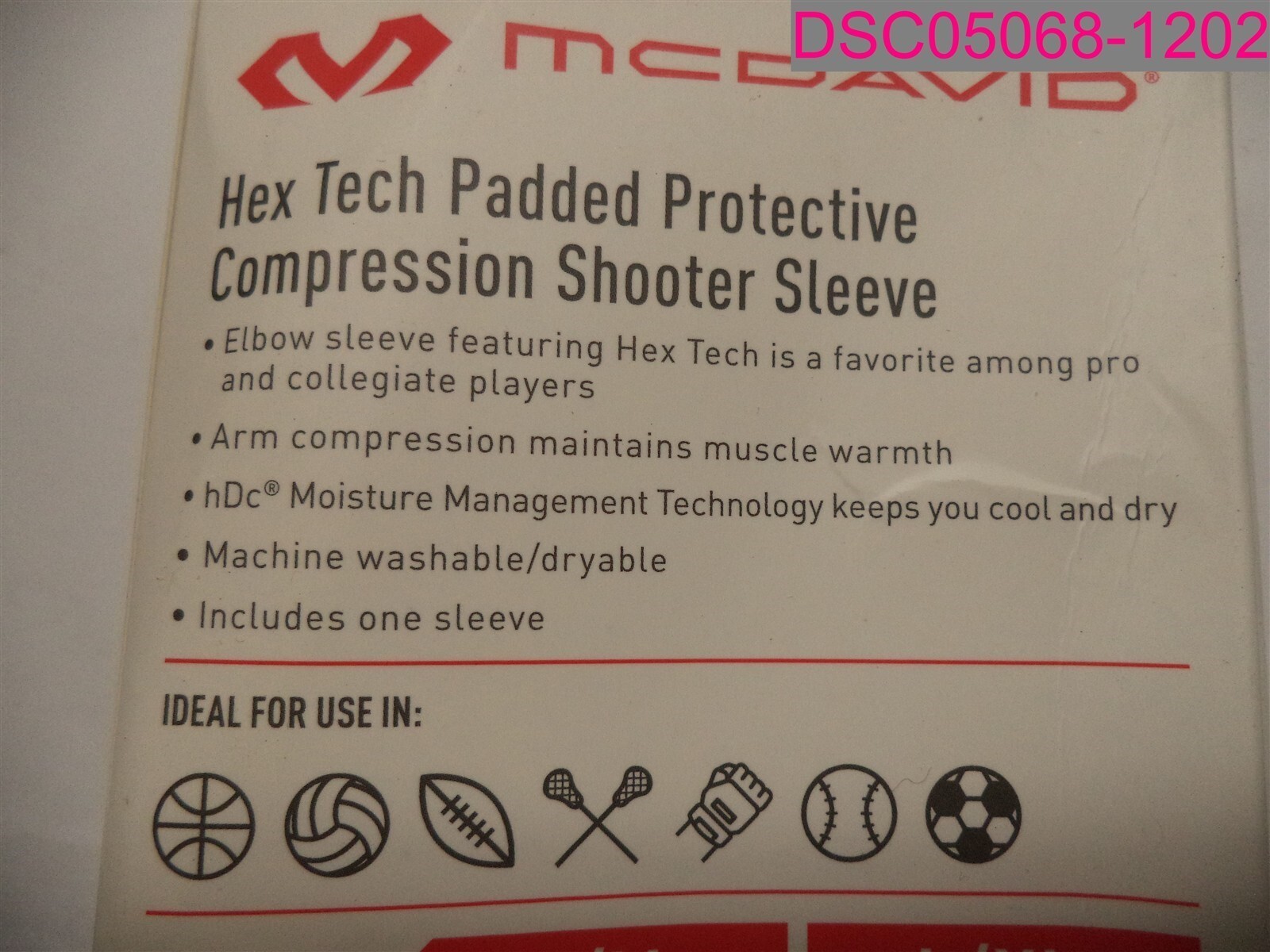 QTY=3; McDavid Sport Hex Tech Padded Protective Compression Shooter Sleeve S/M