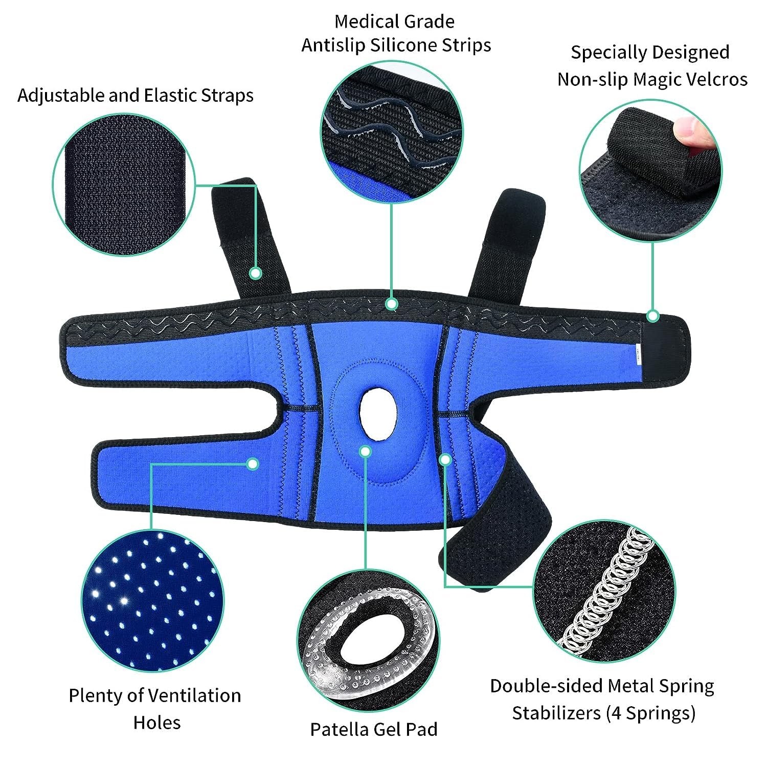 Knee Brace for Men & Women Meniscus Tear, Knee Support with Dual Side Stabili…