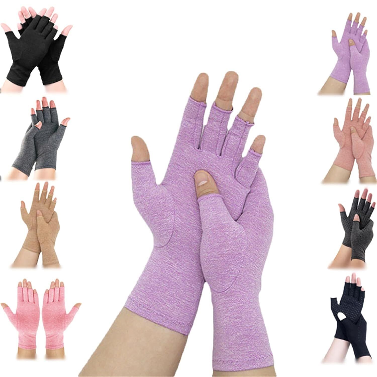 1/2 Pairs Copper Arthritis Compression Gloves Hand Support Joint Pain Relief