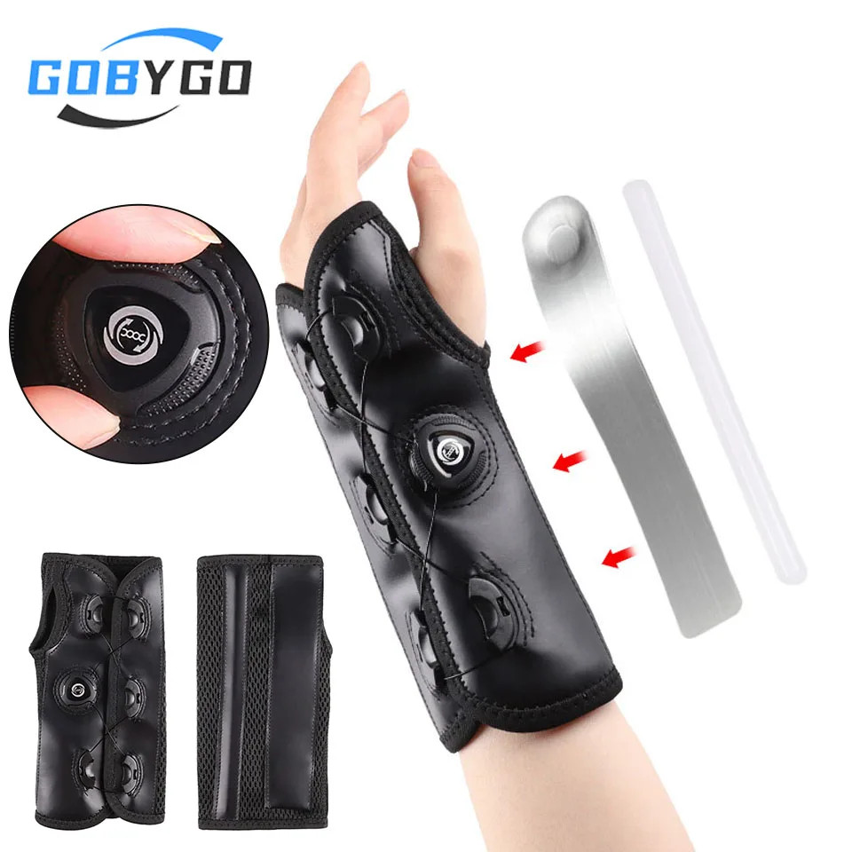 GOBYGO 1Pcs Knob Wrist Guard Removable Steel Plate Tendon Sheath Comfort Wrist B