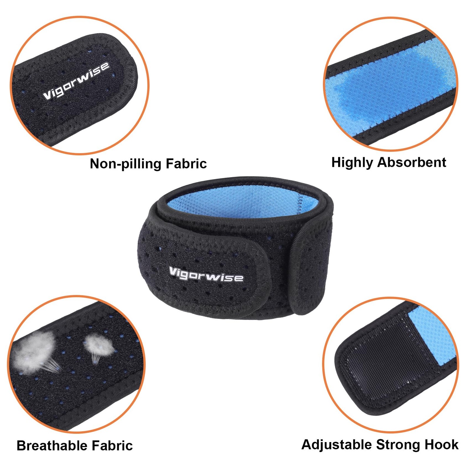 Vigorwise Achilles Tendonitis Brace, 1Pcs Adjustable One Size, Blue