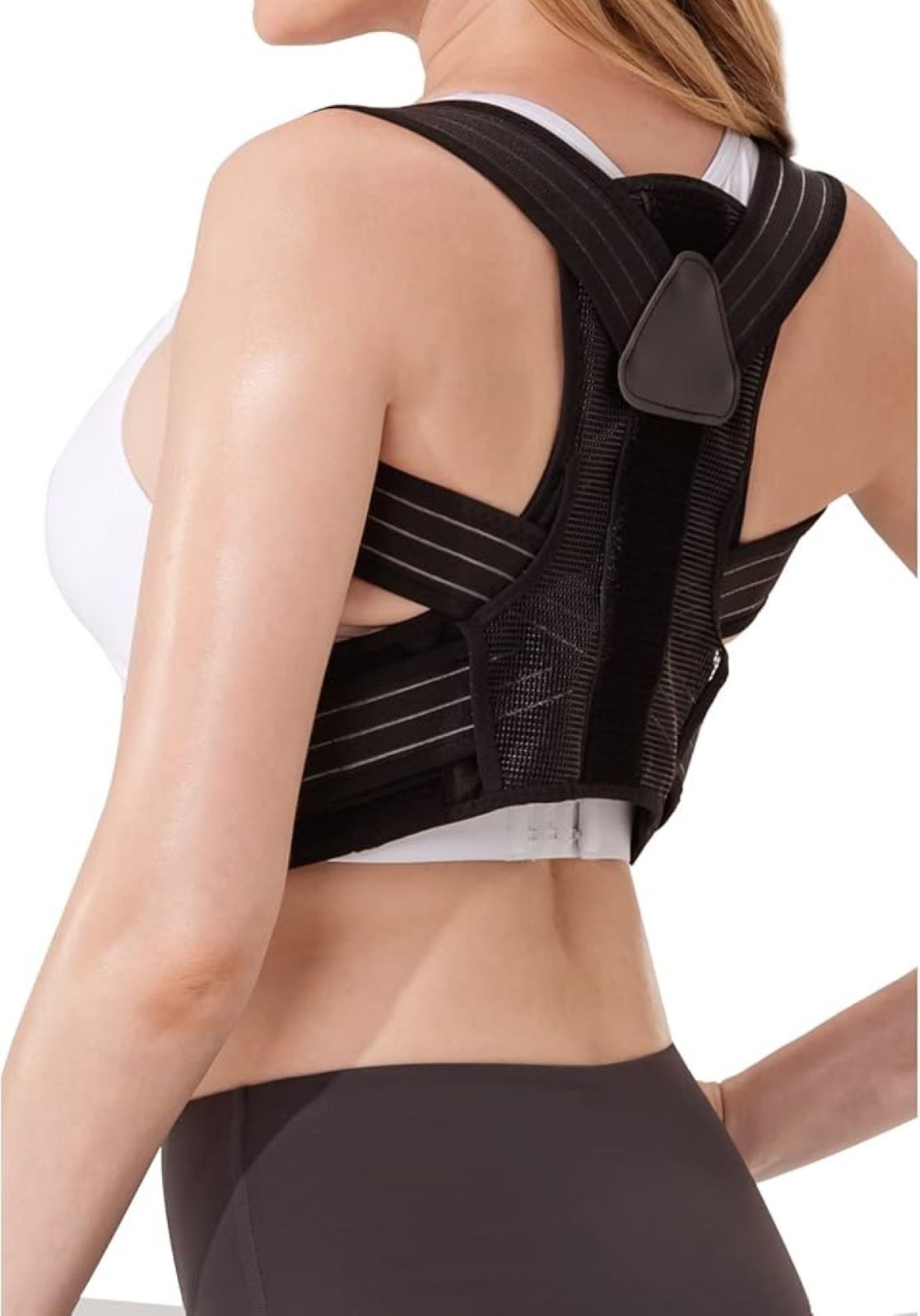 Portzon Back Brace Posture Corrector Men Women Adjustable Shoulder Support, XL